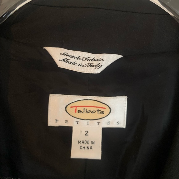 Talbots Petites Stretch Fabric Black Womens Jacket, Size 2 - Picture 2 of 3
